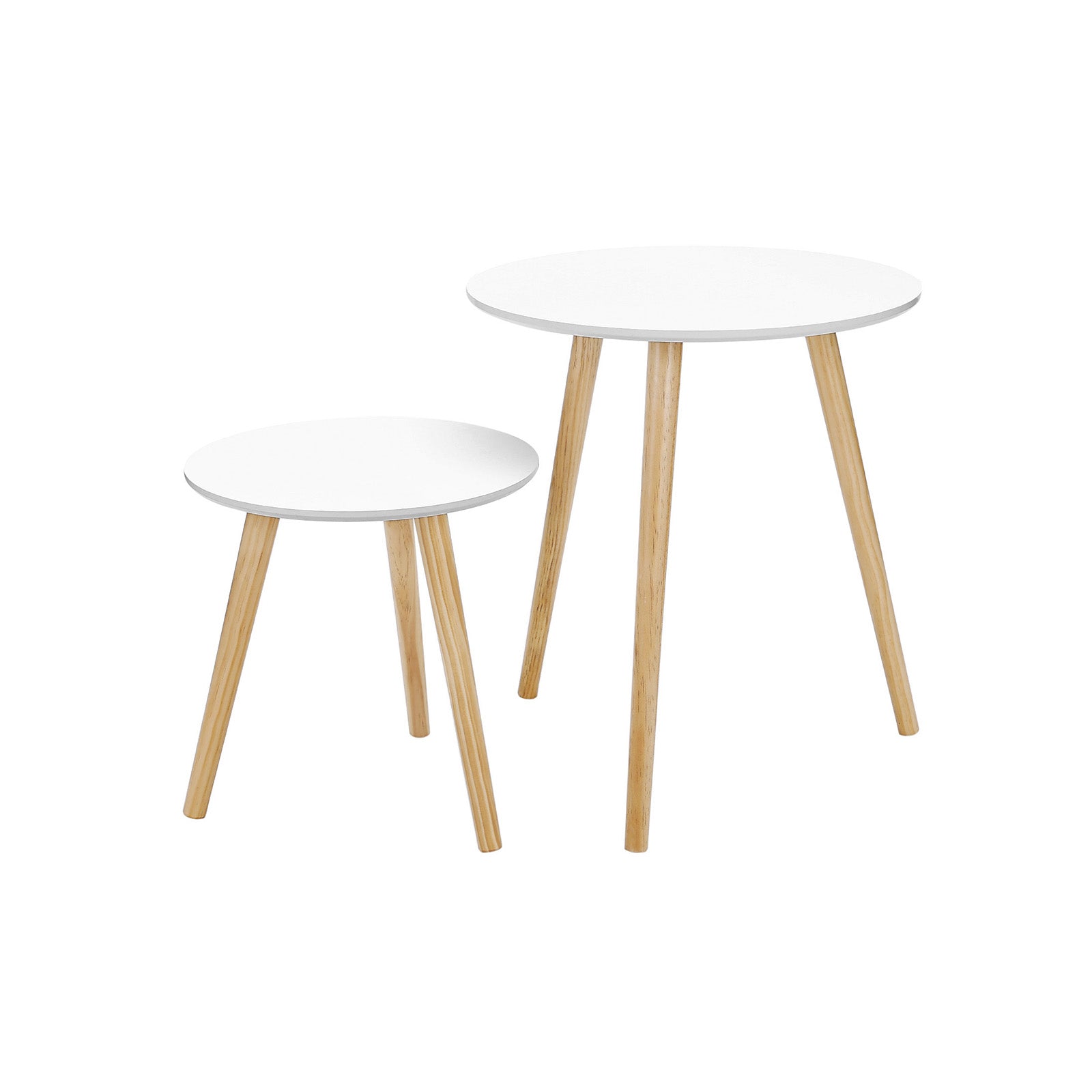 Side tables - Set of 2 - Round - White