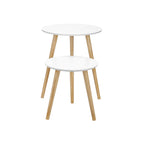 Side tables - Set of 2 - Round - White