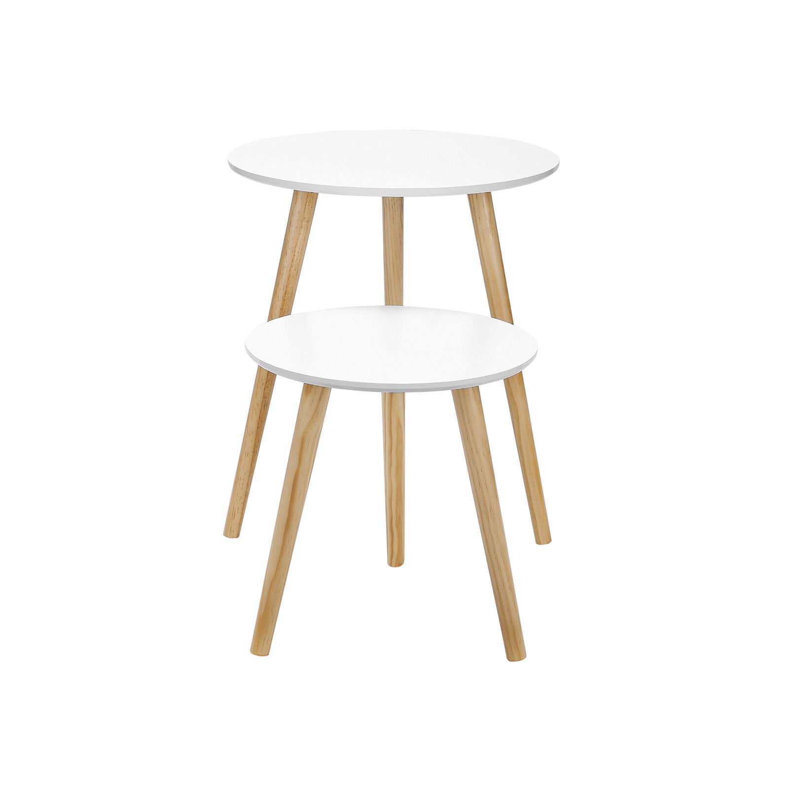 Side tables - Set of 2 - Round - White