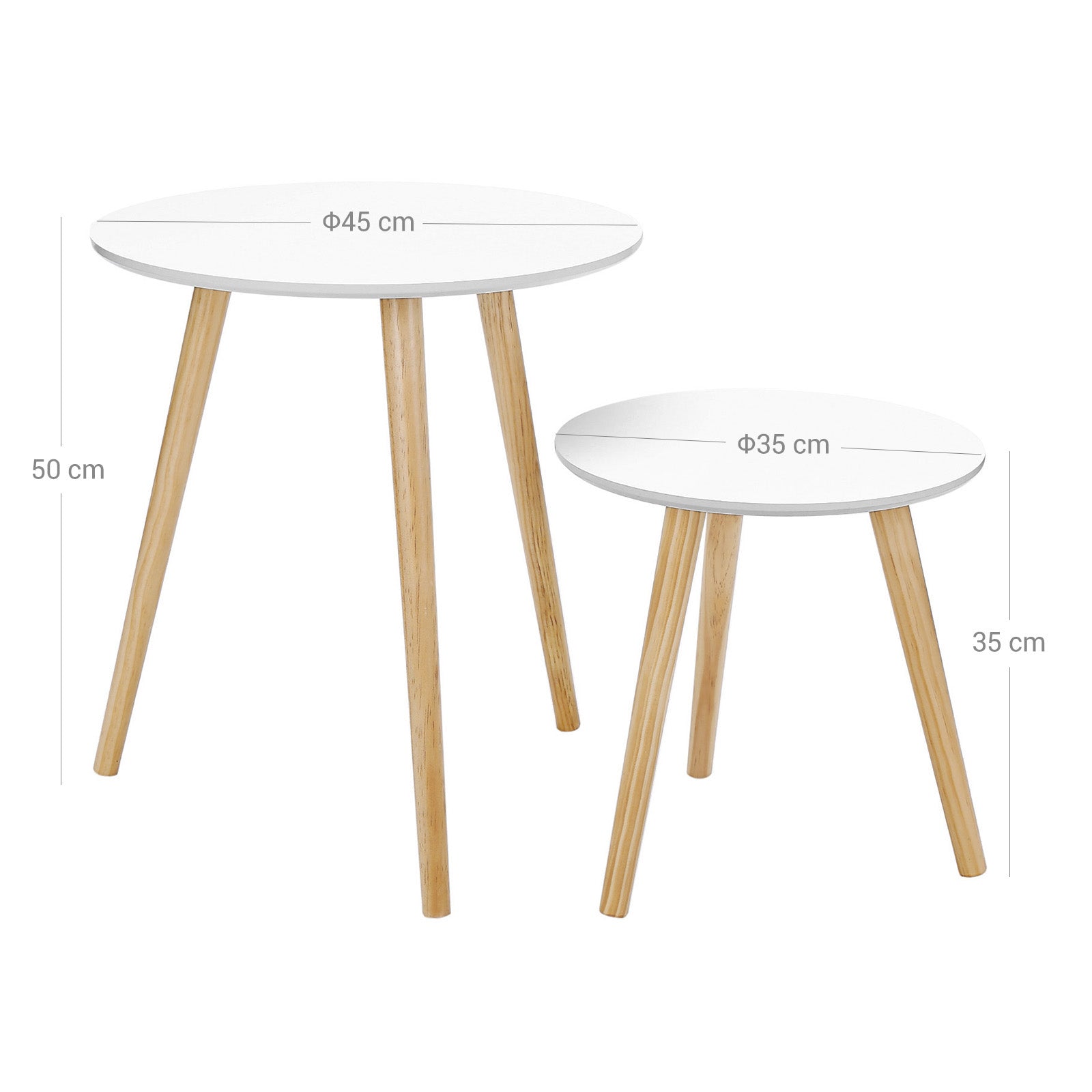Side tables - Set of 2 - Round - White