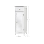Bathroom Cabinet - Smal - With Louvredeur - White