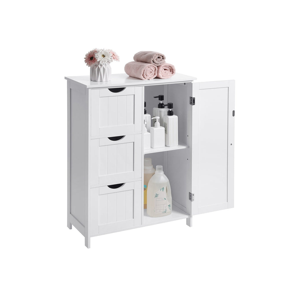 Bathroom furniture - With 3 large drawers - Adjustable board - White