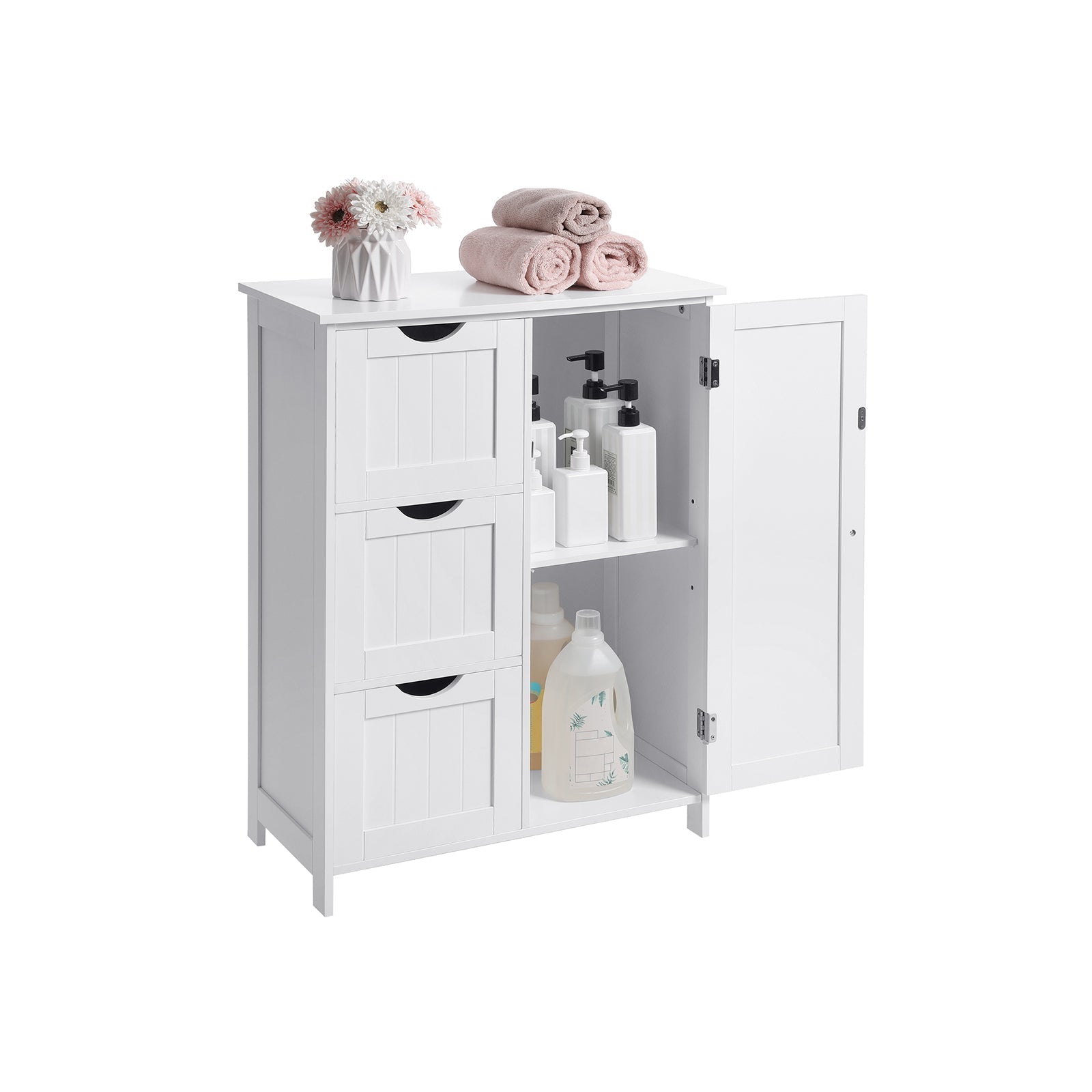 Bathroom furniture - With 3 large drawers - Adjustable board - White