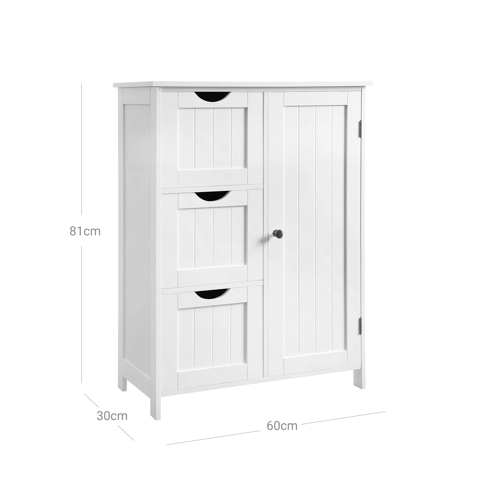 Bathroom furniture - With 3 large drawers - Adjustable board - White