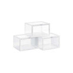 Shoe box - Set of 3 - Stackable organizers - Transparent door - plastic