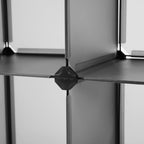 Shoe rack - Cube cabinet - With 15 compartments - Plastic - Black