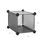 Shoe rack - Cube cabinet - With 15 compartments - Plastic - Black