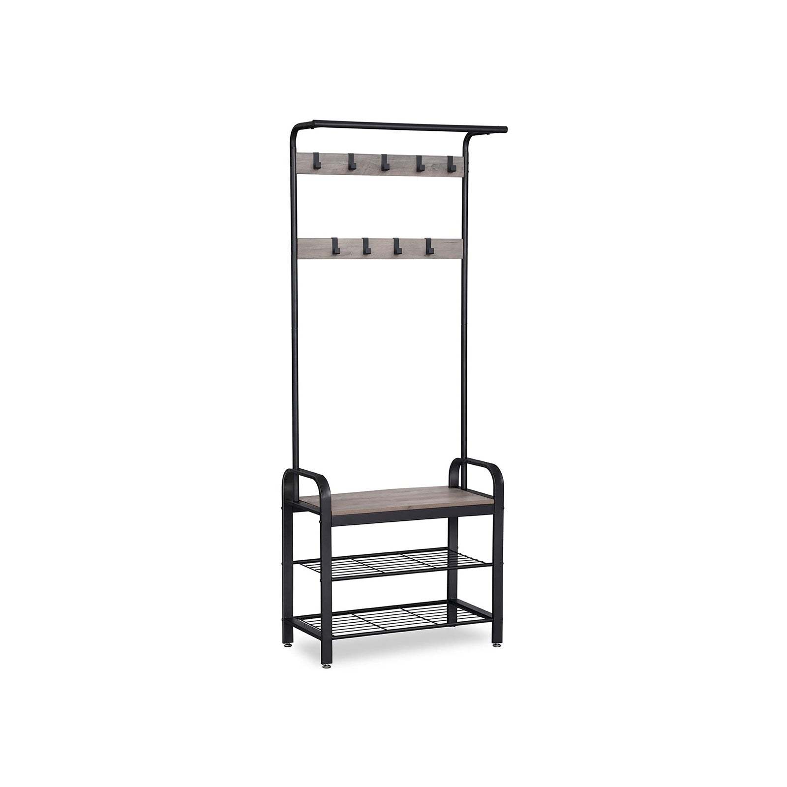 Coat rack - shoe rack - with 9 hooks - industrial design