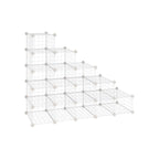 Shoe rack - Cube cabinet - 15 metal wire pockets - White