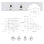 Shoe rack - Cube cabinet - 15 metal wire pockets - White