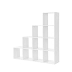 Bookcase - 10 cube compartments - Standing cupboard - White