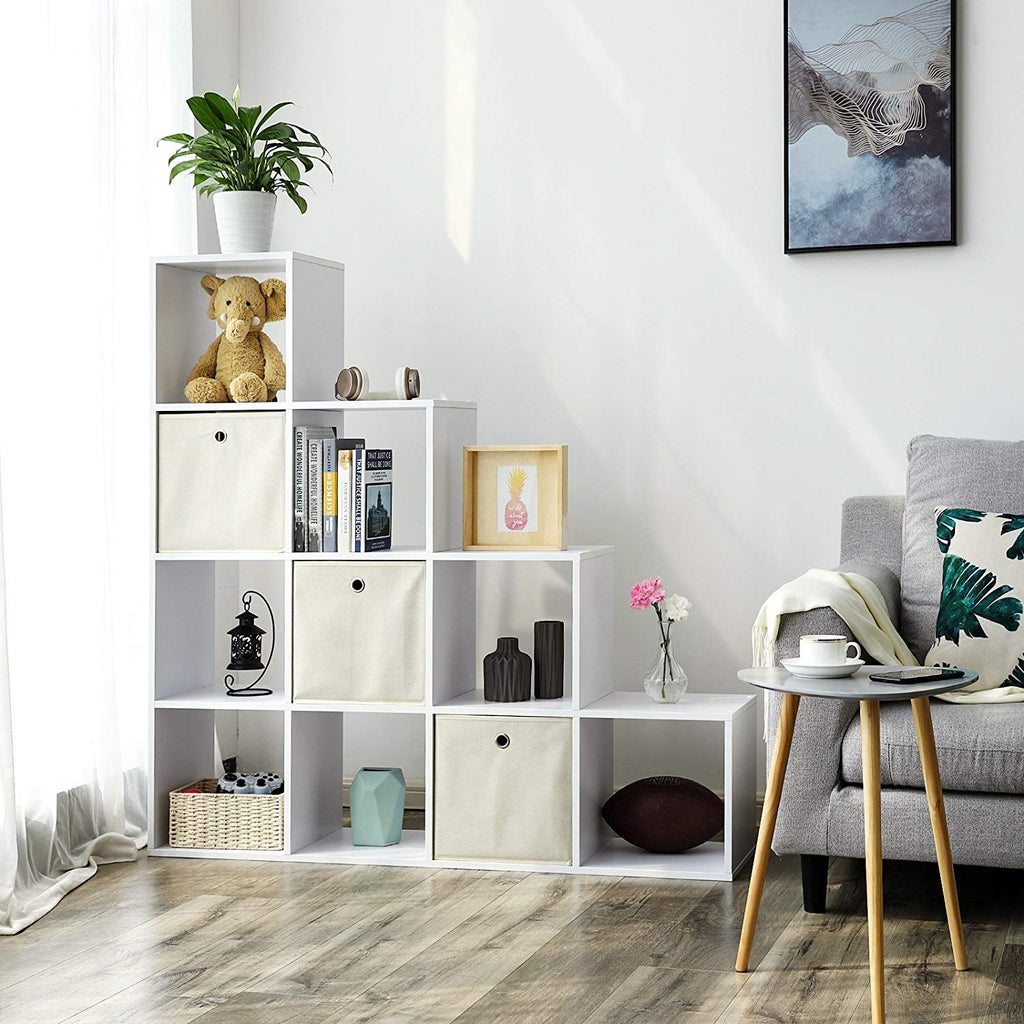 Bookcase - 10 cube compartments - Standing cupboard - White