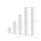 Bookcase - 10 cube compartments - Standing cupboard - White