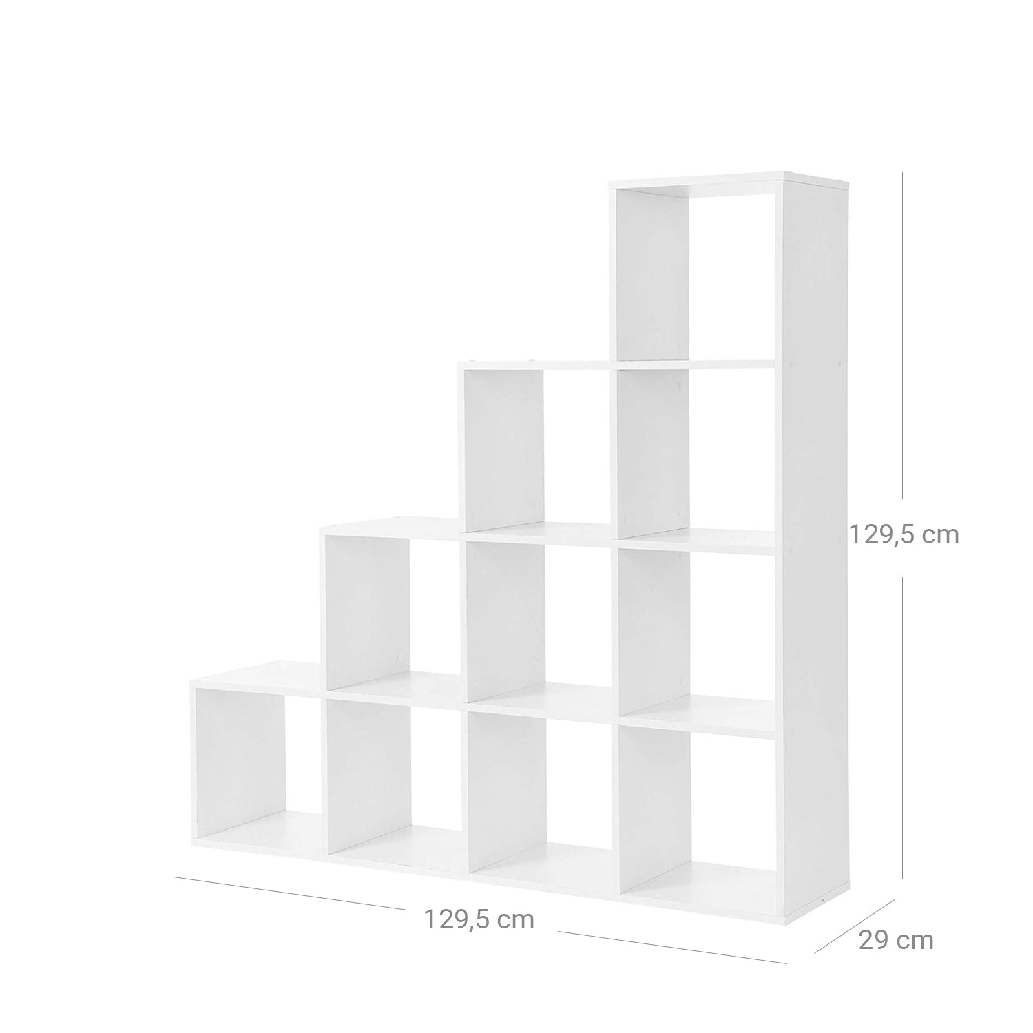 Bookcase - 10 cube compartments - Standing cupboard - White