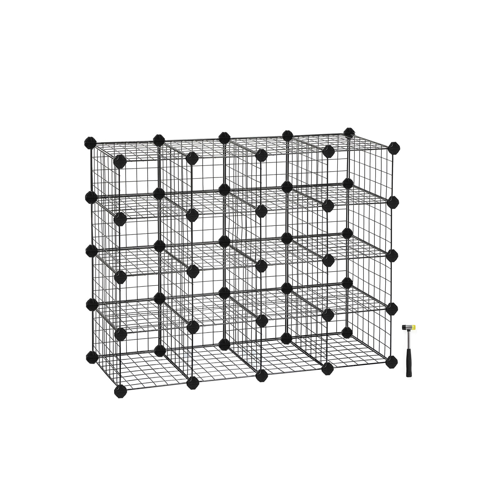 Shoe rack - Cube cabinet - 15 metal wire pockets - White