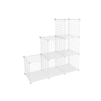 Cube cabinet - Open bookcase - Storage cabinet with 6 compartments - Rooster - White