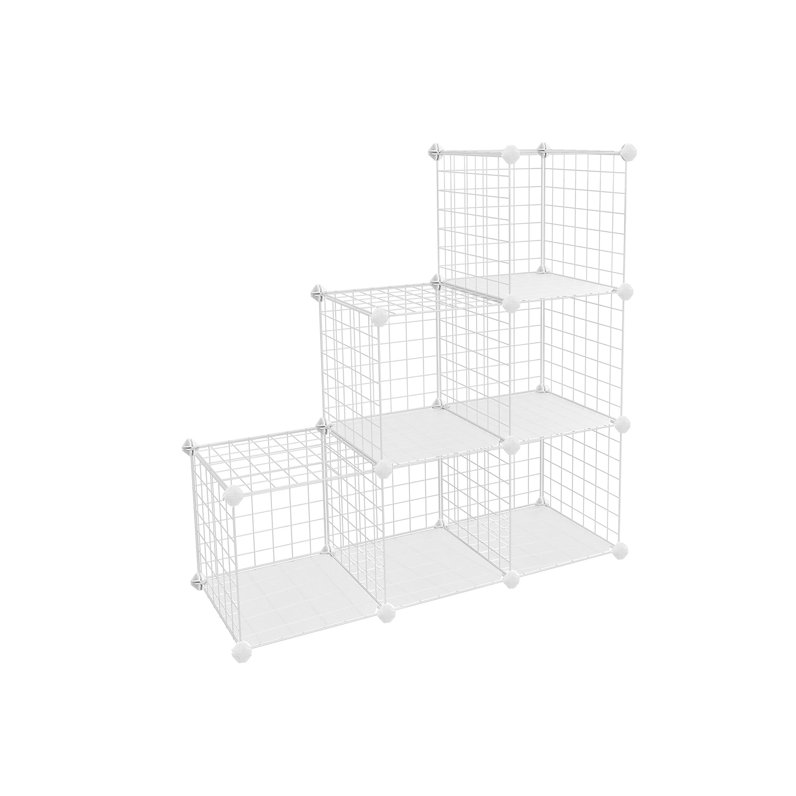 Cube cabinet - Open bookcase - Storage cabinet with 6 compartments - Rooster - White