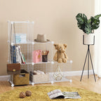 Cube cabinet - Open bookcase - Storage cabinet with 6 compartments - Rooster - White