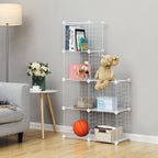 Cube cabinet - Open bookcase - Storage cabinet with 6 compartments - Rooster - White