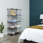 Cube cabinet - Wire mesh Plank system - Storage cabinet - 9 compartments - Black