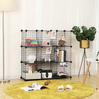 Cube cabinet - Wire mesh Plank system - Storage cabinet - 9 compartments - Black