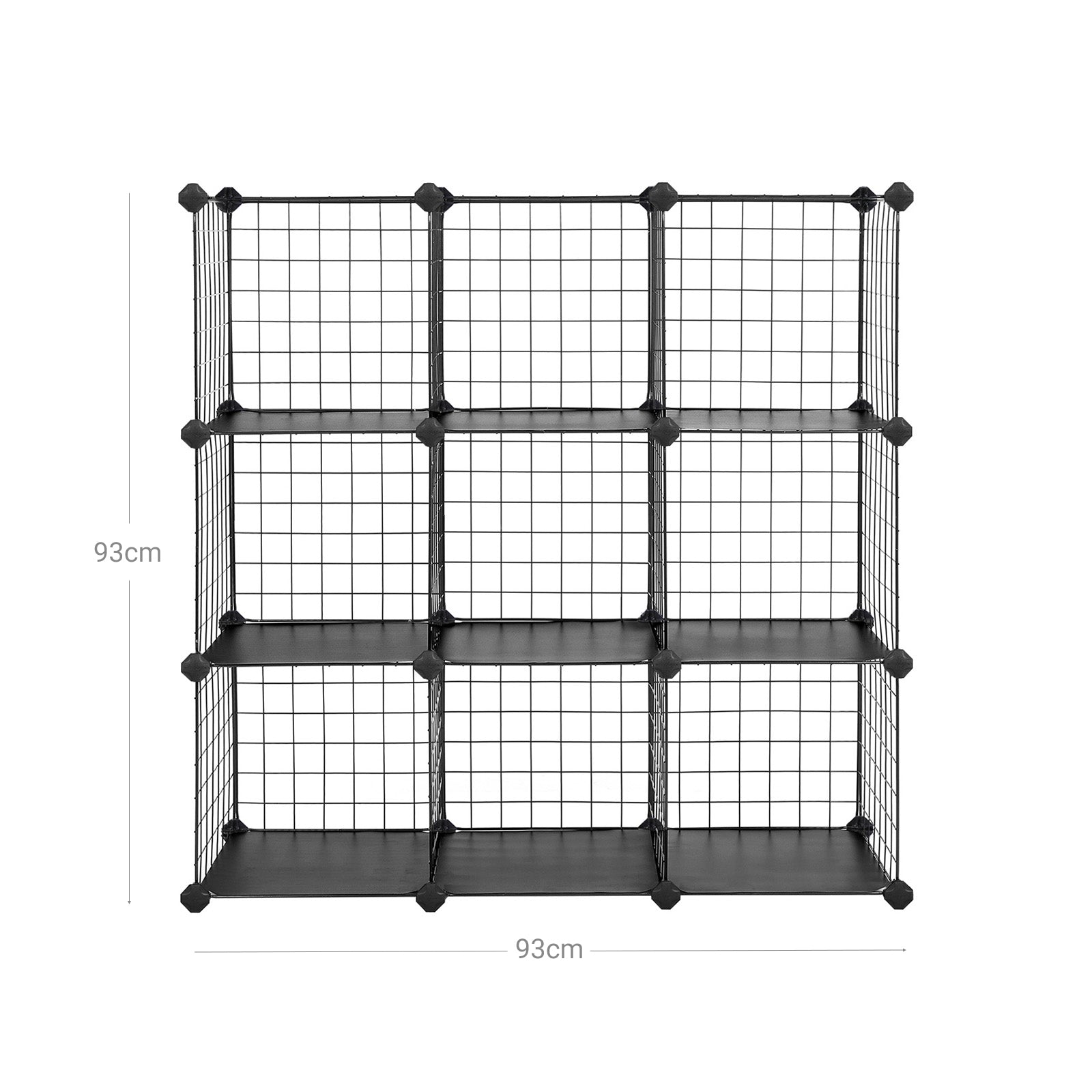 Cube cabinet - Wire mesh Plank system - Storage cabinet - 9 compartments - Black