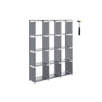 Cube cabinet - Storage cupboard with 12 compartments - Gray