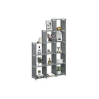 Cube cabinet - Storage cupboard with 12 compartments - Gray