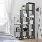 Cube cabinet - Storage cupboard with 12 compartments - Gray