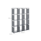 Cube cabinet - Storage cupboard with 12 compartments - Gray