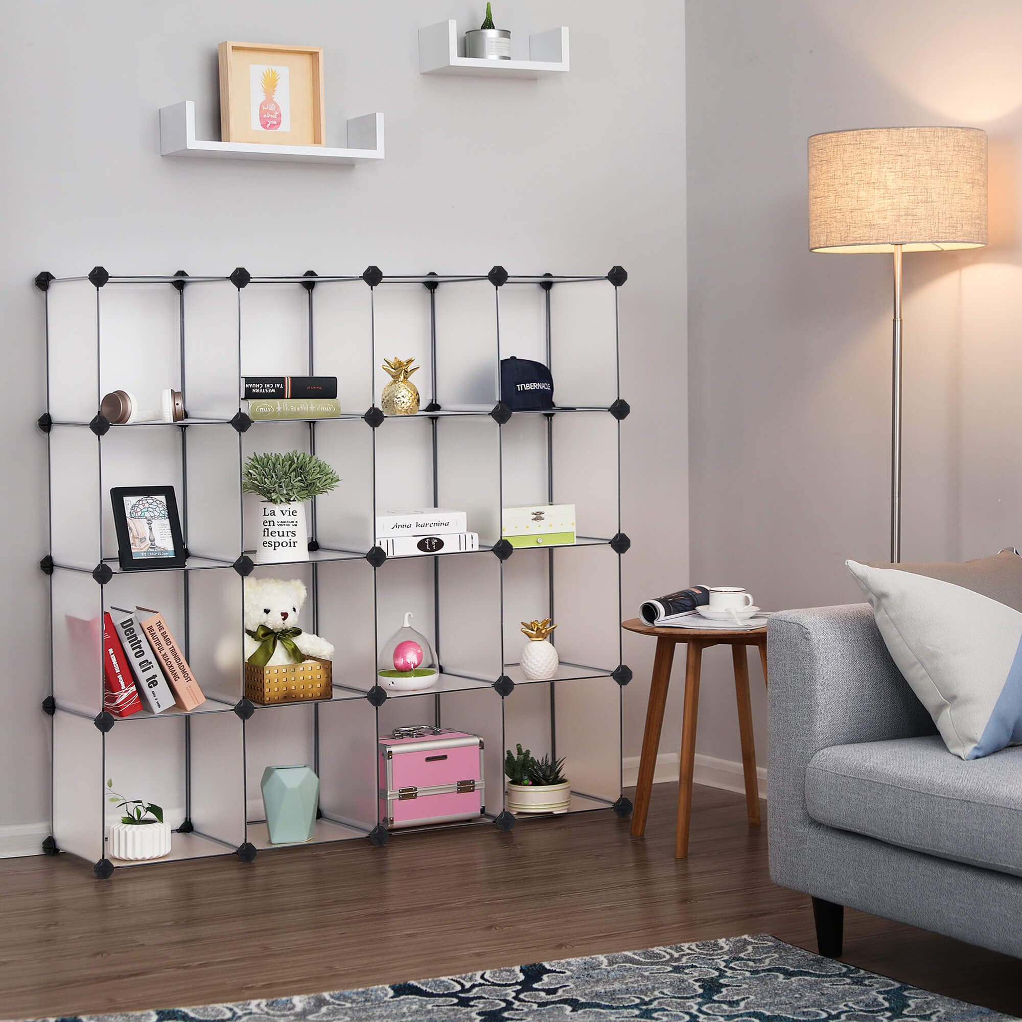 Cube cabinet - Racking system - 16 cubes - Transparent