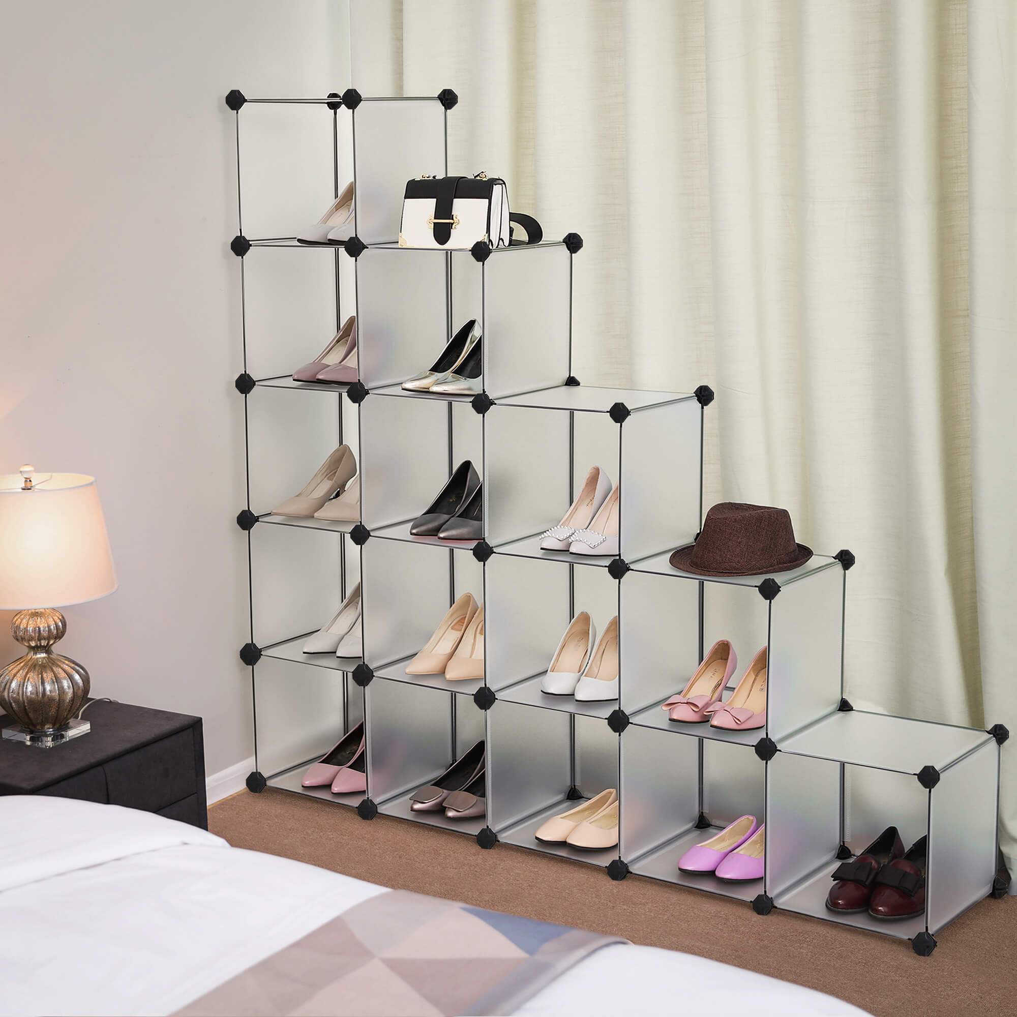Cube cabinet - Racking system - 16 cubes - Transparent