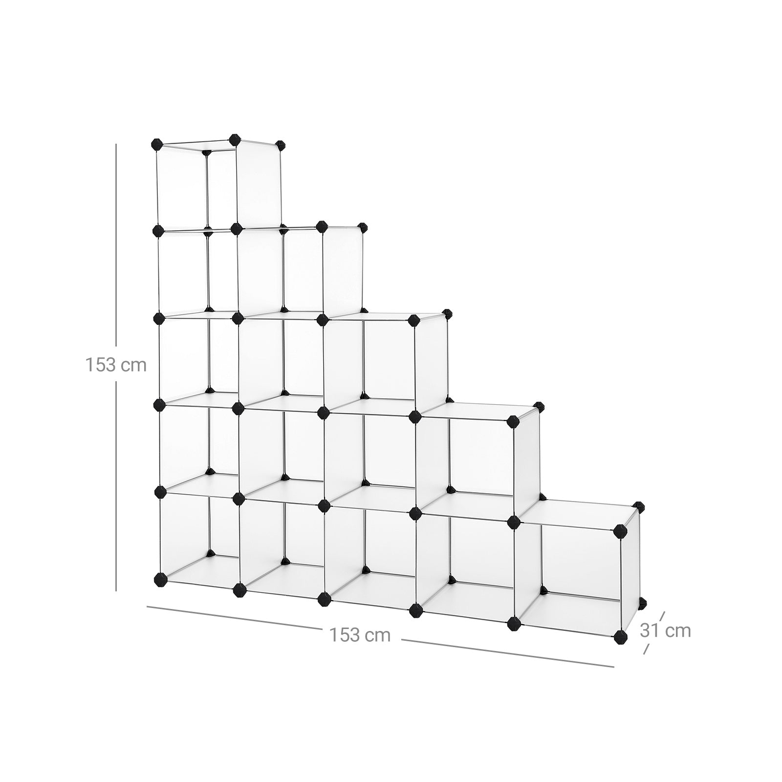 Cube cabinet - Racking system - 16 cubes - Transparent