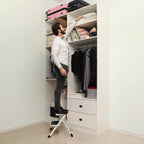Folding ladder - 2 steps - Anti -slip rubber - with handle - 150 kg load capacity - steel
