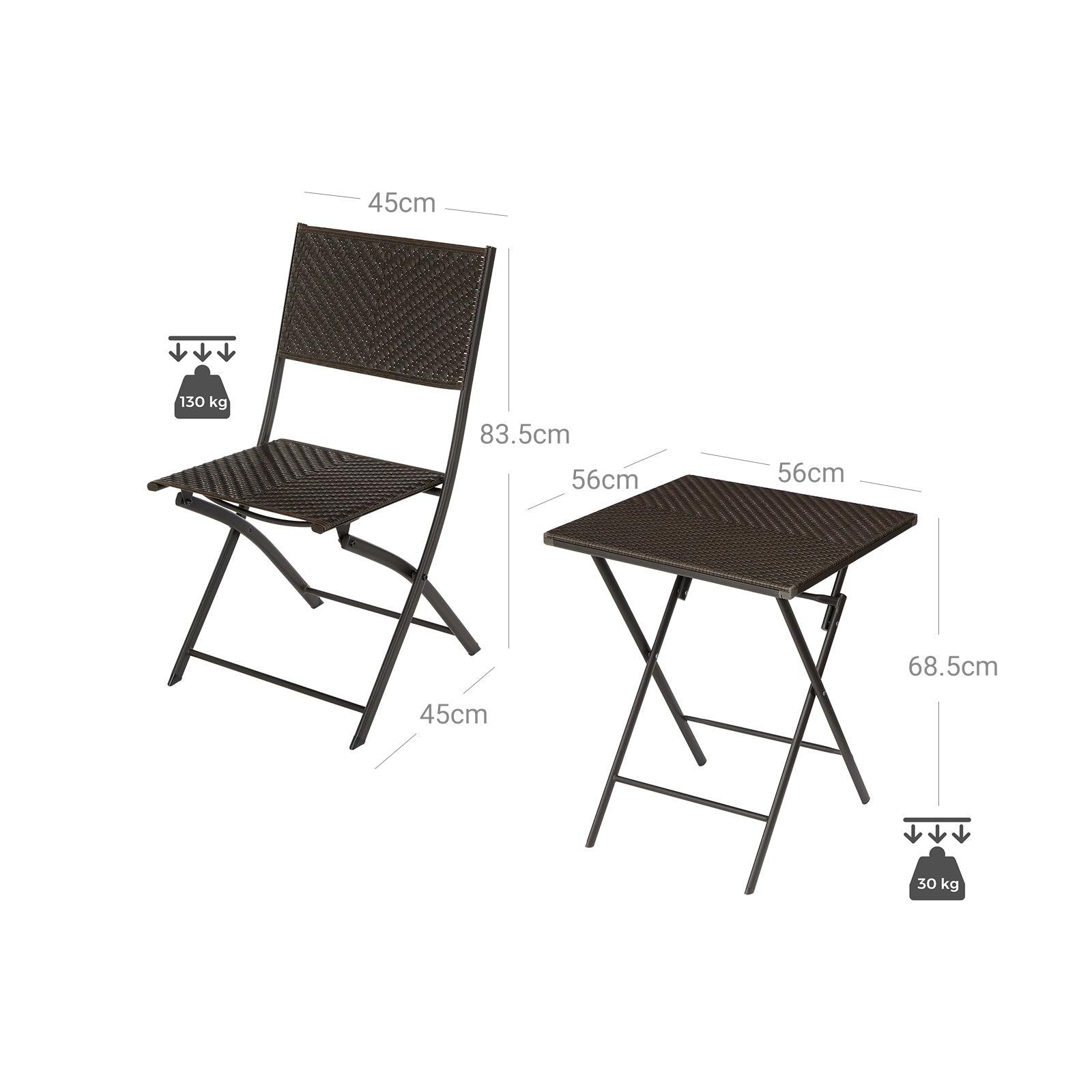 Garden furniture set - Coffee brown