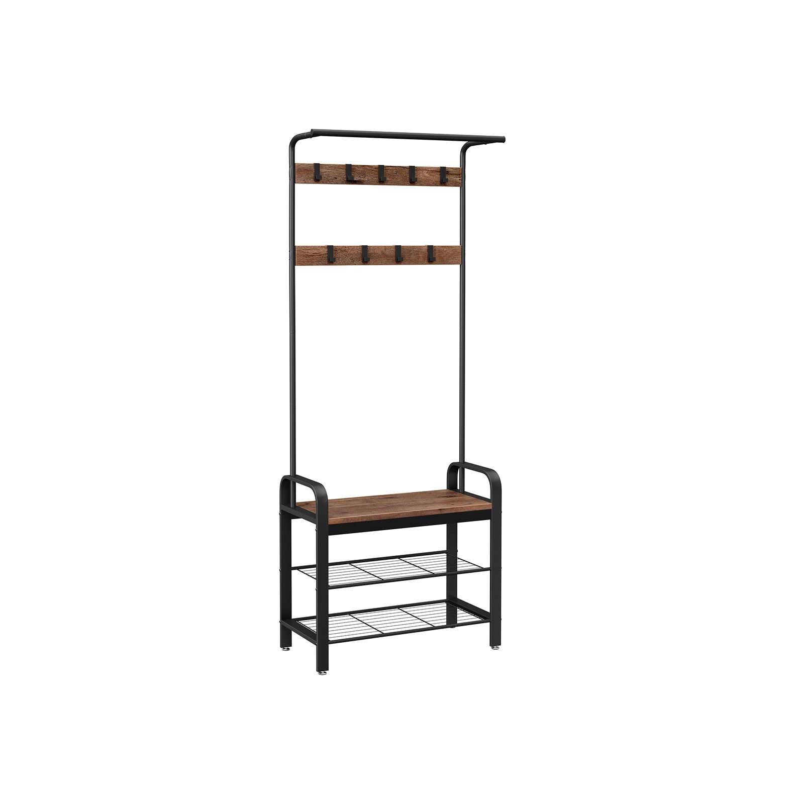Coat rack - shoe rack - with 9 hooks - industrial design