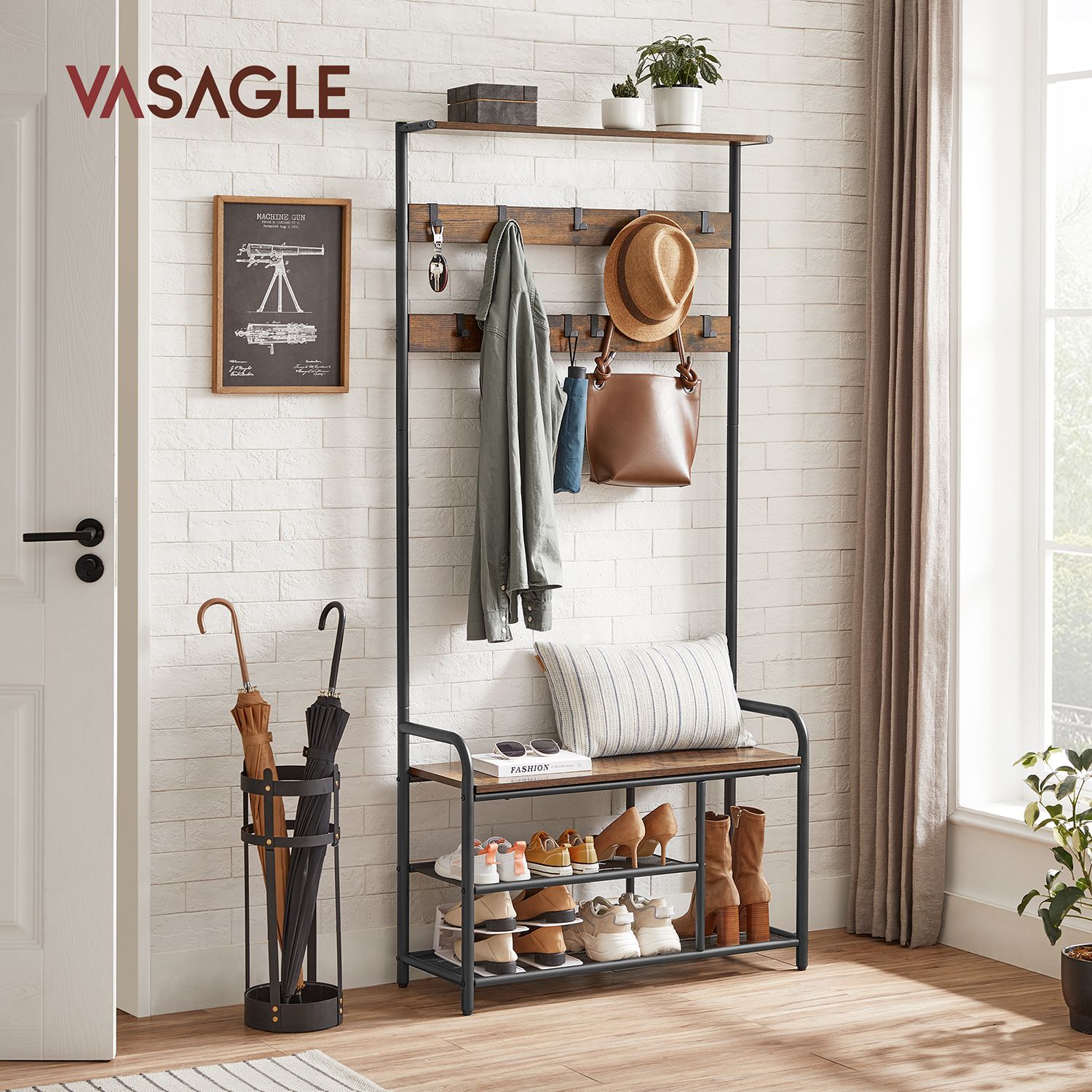 Coat rack - with bench