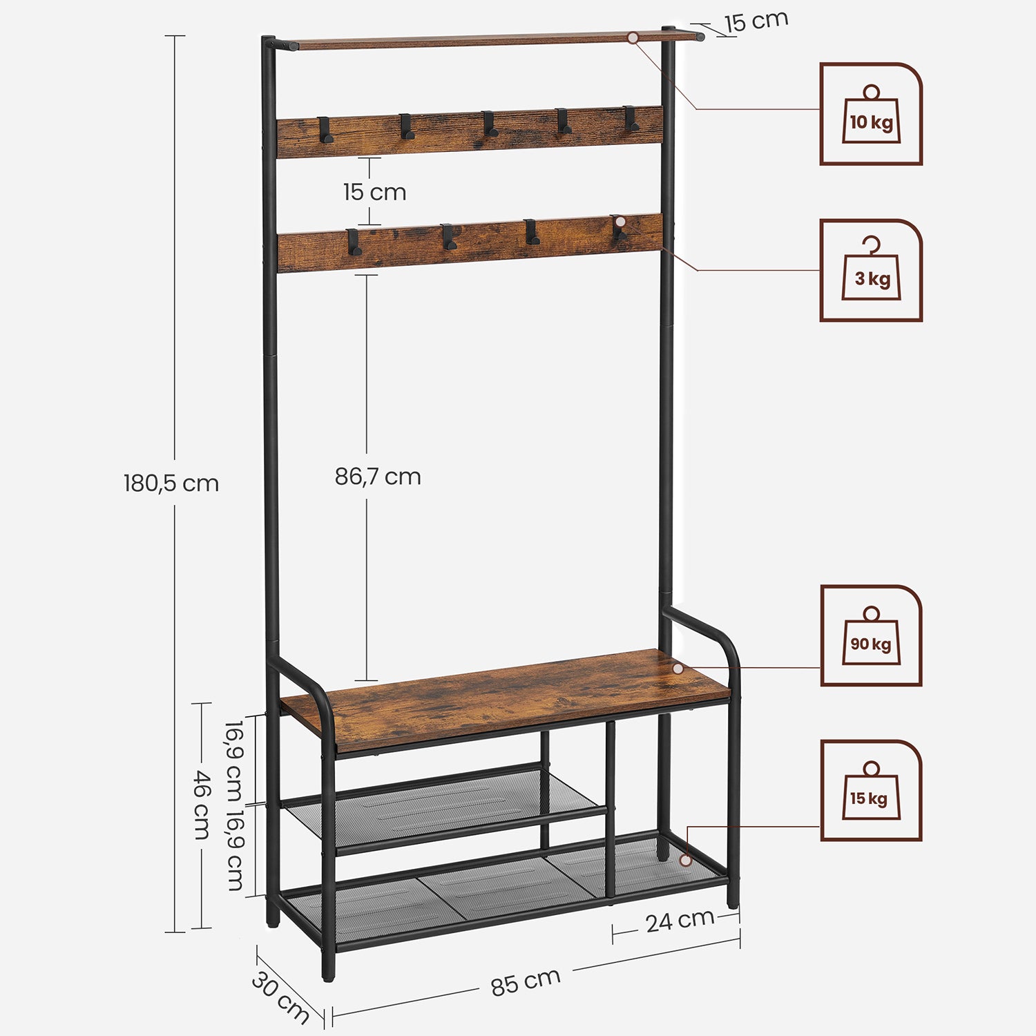 Coat rack - with bench