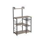Kitchen cupboard - Bakery rack - Microwave shelf with herb rack - Vintage Gray/Black
