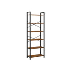 Bookcase - 6 levels - 30 x 120 x 172.5 cm - Vintage brown / black
