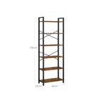 Bookcase - 6 levels - 30 x 120 x 172.5 cm - Vintage brown / black