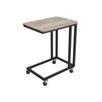 Side table-C-shape-On wheels-Ebony Black