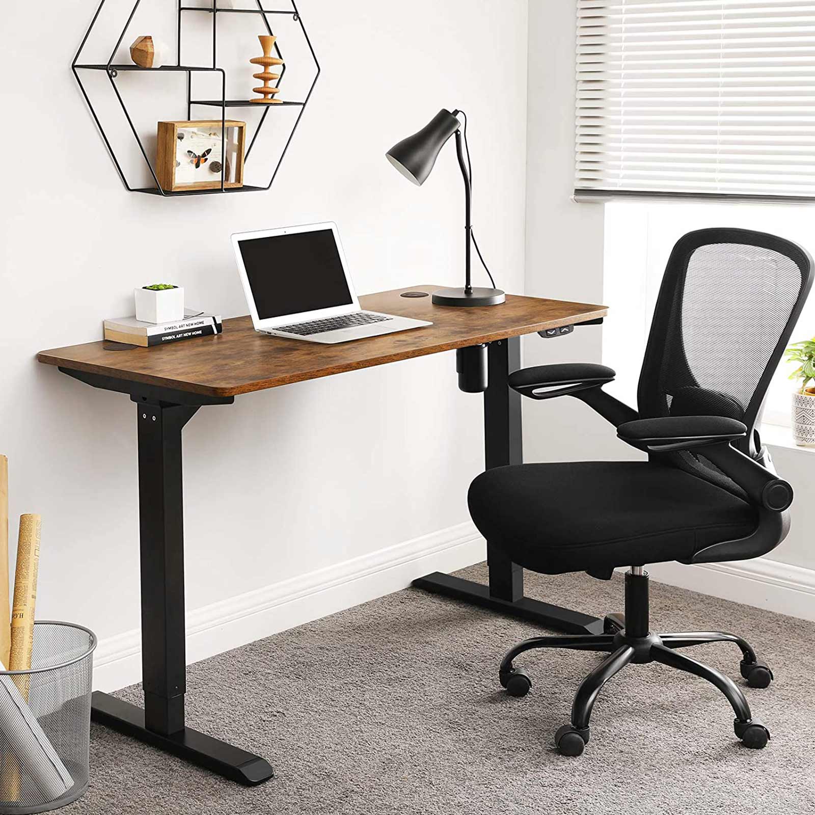 Electric desk - height adjustable - Wooden top