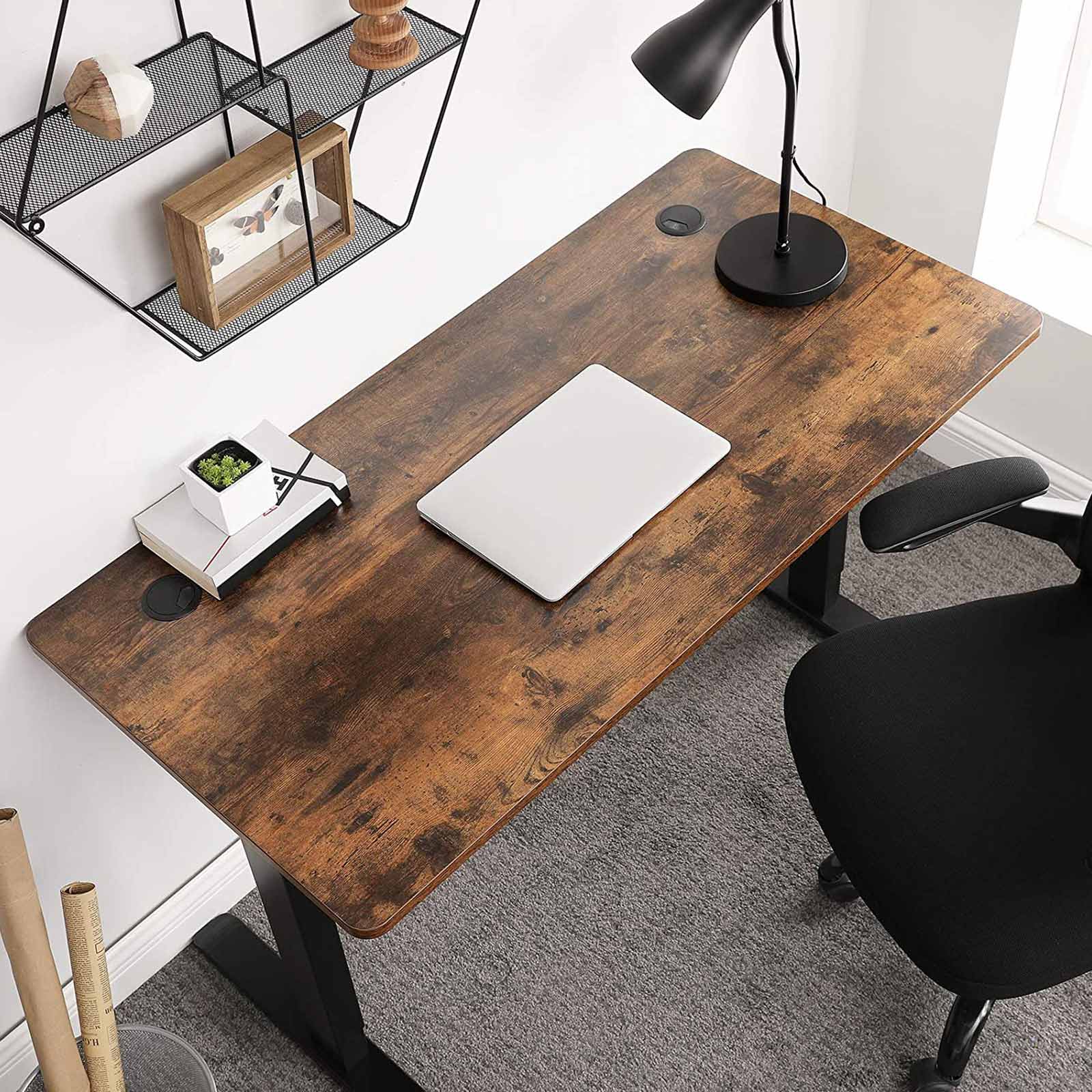 Electric desk - height adjustable - Wooden top