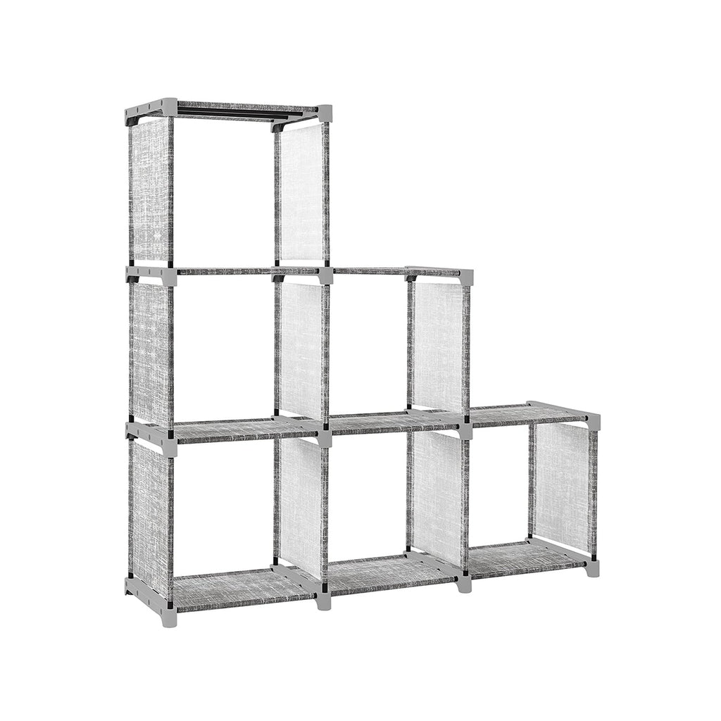 Bookcase - Cube cabinet - Storage cabinet - 6 compartments - Gray