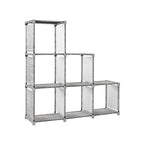 Bookcase - Cube cabinet - Storage cabinet - 6 compartments - Gray
