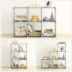 Bookcase - Cube cabinet - Storage cabinet - 6 compartments - Gray