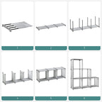 Bookcase - Cube cabinet - Storage cabinet - 6 compartments - Gray
