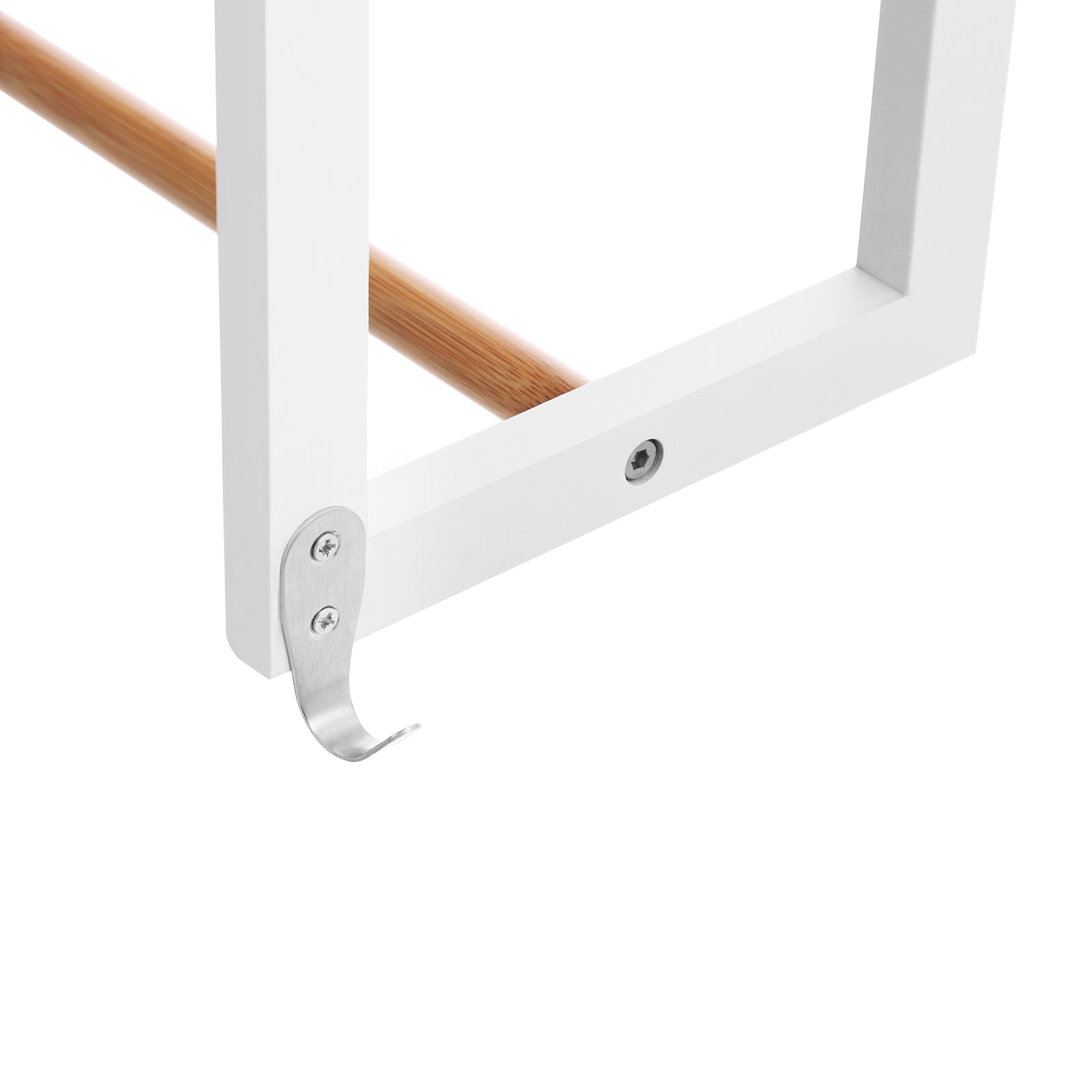 Bathroom shelf - Bamboo side cupboard with 2 shelves - Towel rack