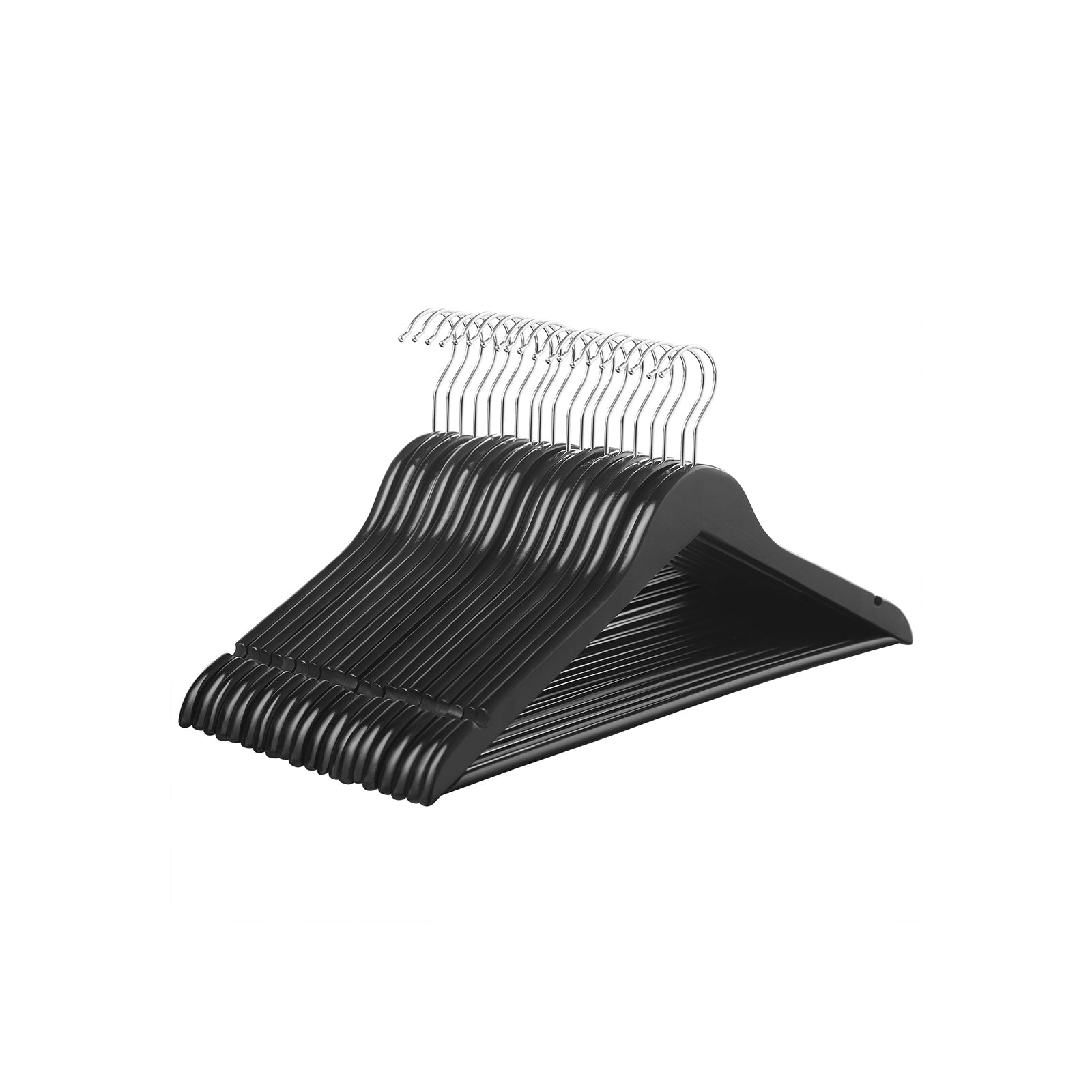Clothing hangers - 20 pieces - Solid wood - Black